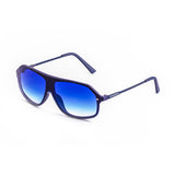 Matt blue frame and tips  dark grad blue flat lens  matt blue metal temple 