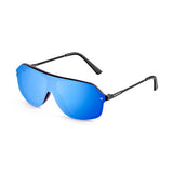  Matt black frame and tips  blue revo flat lens matt black metal temple 