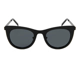 Shiny black frame with flat smoke lens