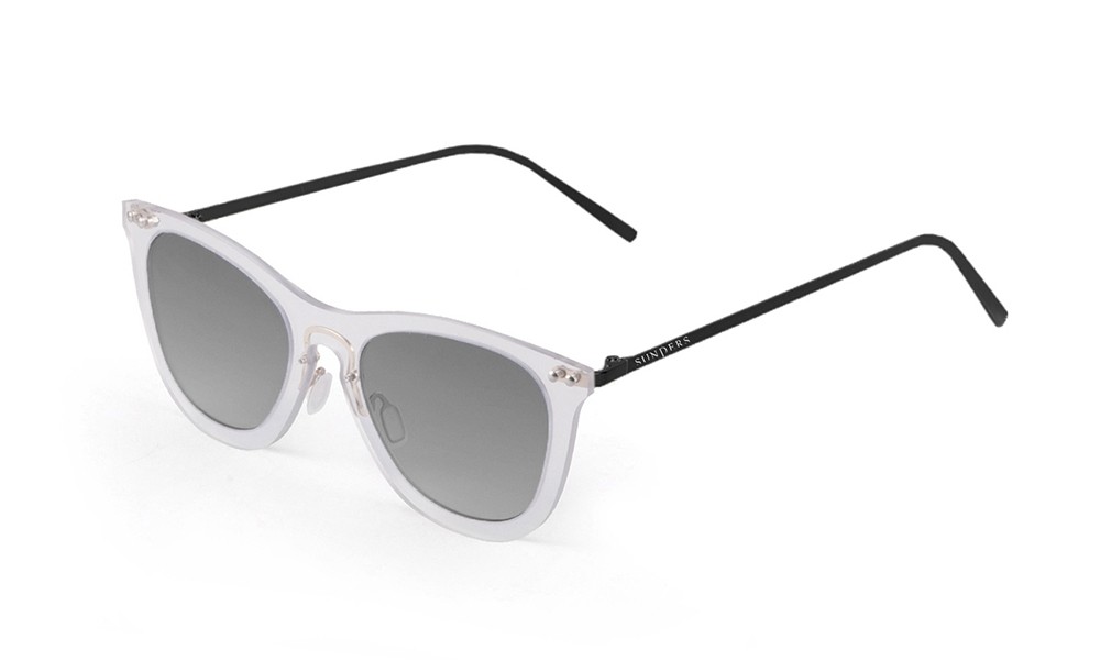 Gafas de sol - blanco transparente/ patilla negra metálica| SUNPERS 