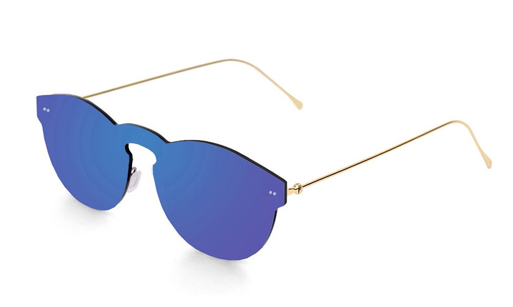 Biarritz - Metal lente plana / dorado metálico / azul (gafas)