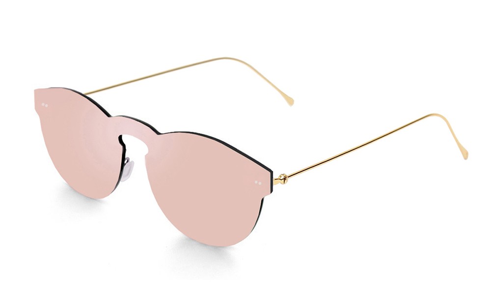 Gafas de sol SUNPERS modelo Biarritz lente plana montura dorada lente rosa espacial