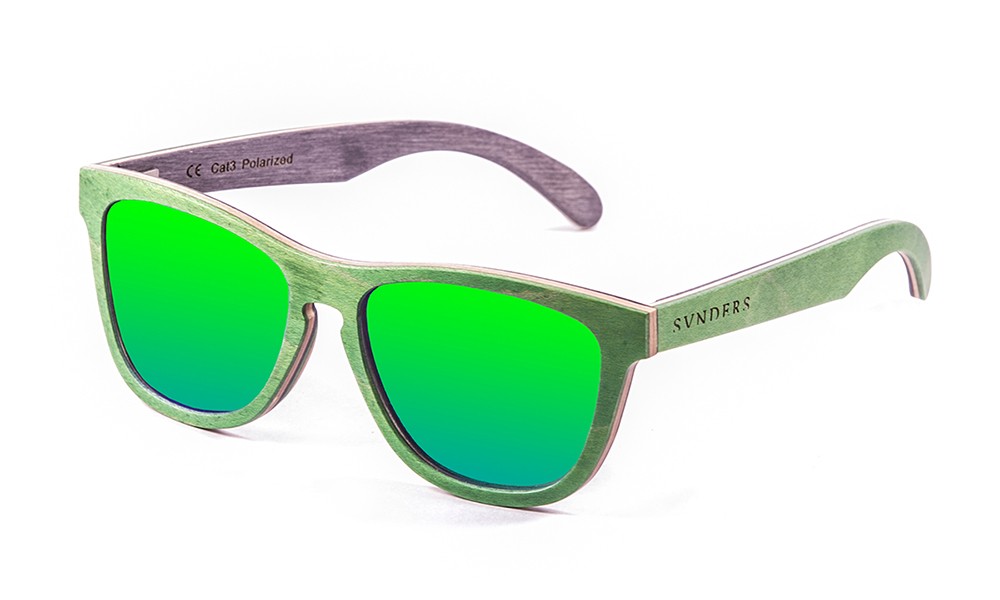 america gafas de sol de madera de skate verde pequeña