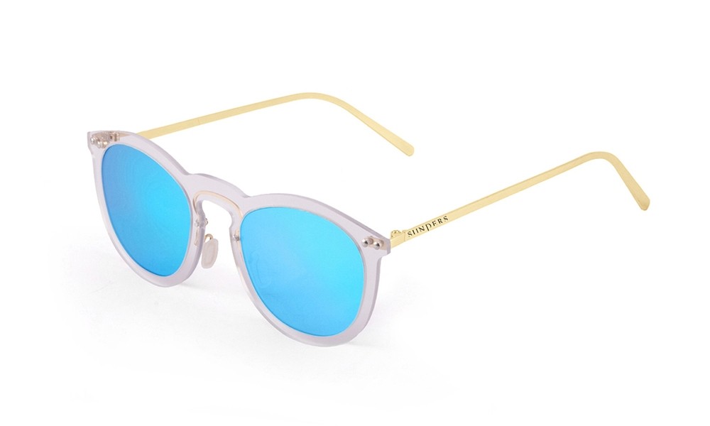 Gafas de Sol - blanco transparente/ patilla metálica dorada | SUNPERS 