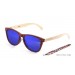 AMERICA gafas de sol de madera de bambú lente azul pequeña