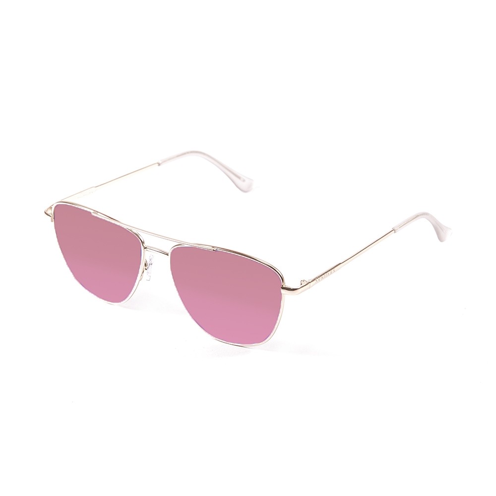 gafas de sol sunpers sunglasses modelo san francisco aviador montura metal dorado lente rosa