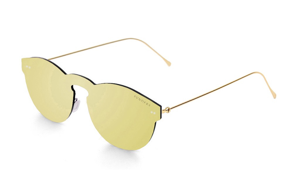 Space flat revo gold lens with metal gold temple