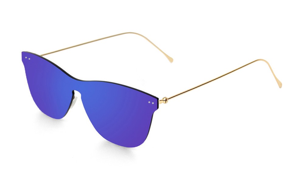 Space flat dark revo blue lens with metal gold temple