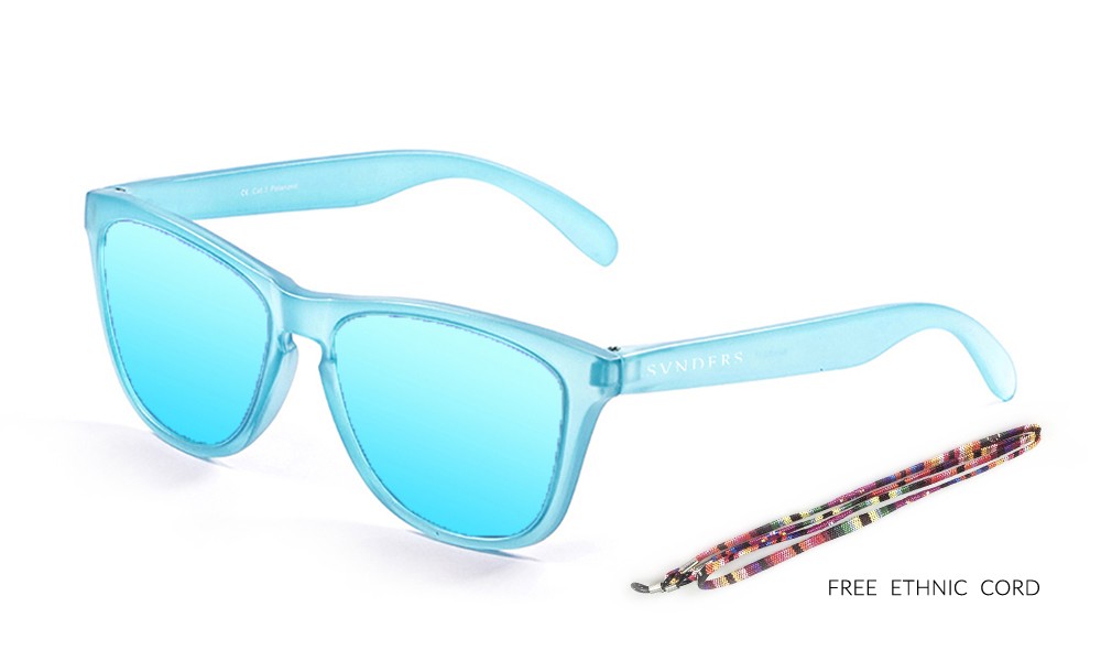 America classic gafas de sol marco azul cielo transparente  lente azul cielo pequeña thumbnail