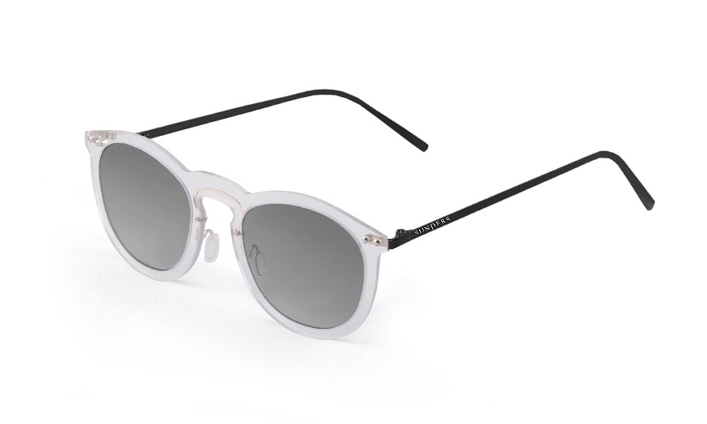 Sunglasses - transparent white/ metal black temple | SUNPERS 