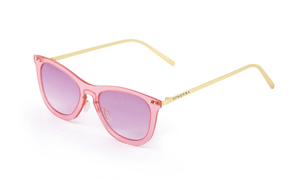 Sunglasses - transparent pink/ metal gold temple | SUNPERS 