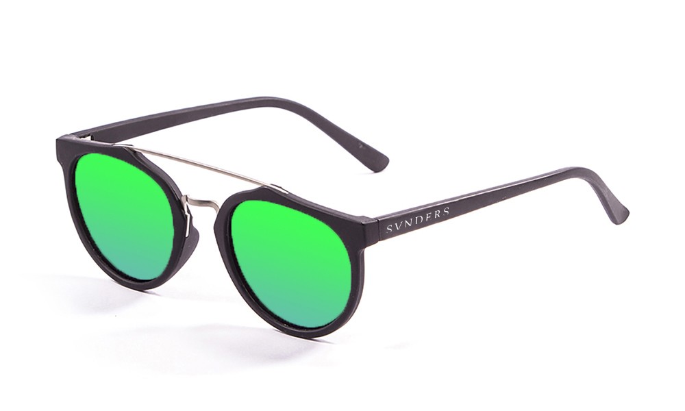 Biarritz - Metal / doble puente / negro mate / verde espejo