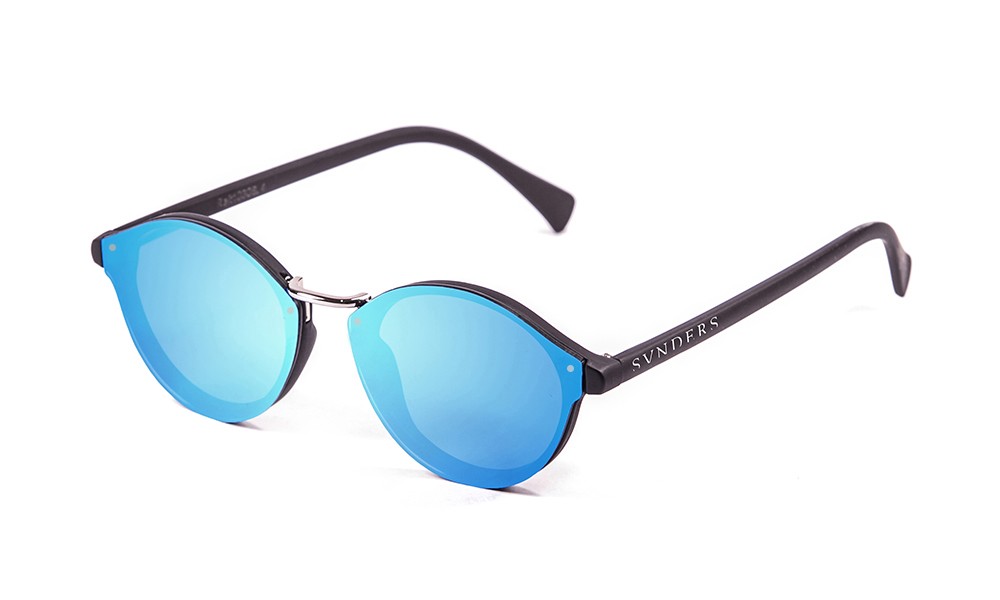 Biarritz - Metal lente plana / preto mate / azul céu