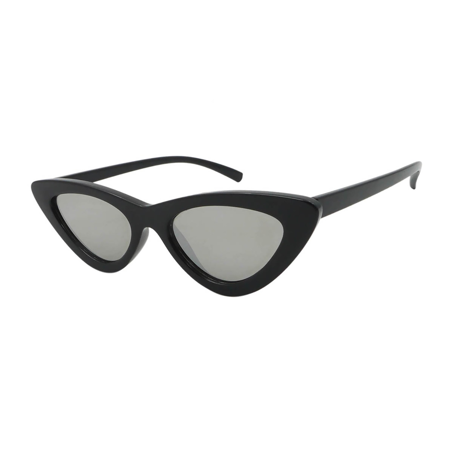LOLITA SHAPE POLYCARBONATE SHINY BLACK SILVER MIRROR LENS
