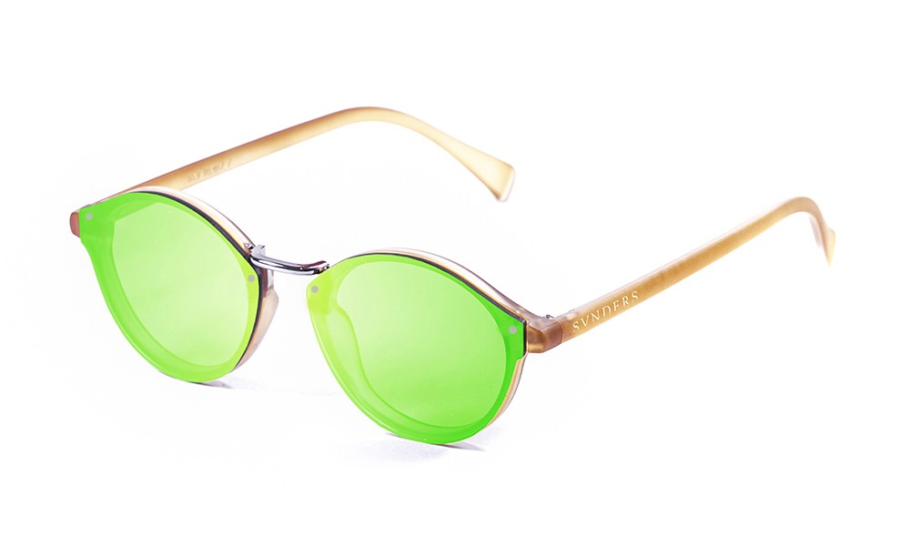 Biarritz - Metal lente plana / mate marrom suave / verde espelhado
