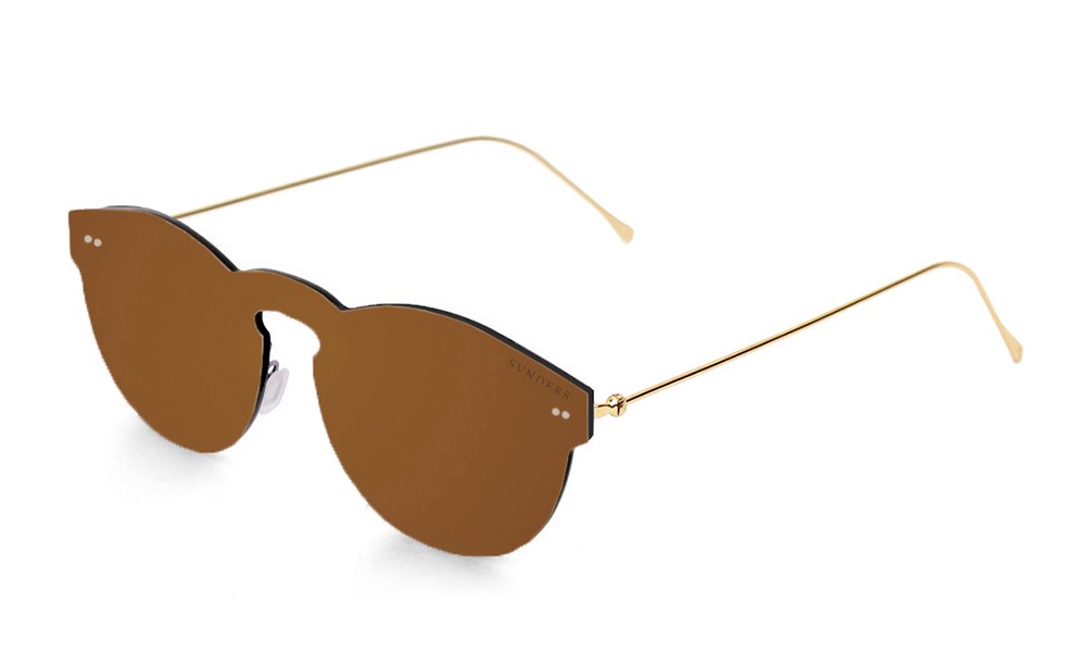 lente marrom espacial com metal dourado
