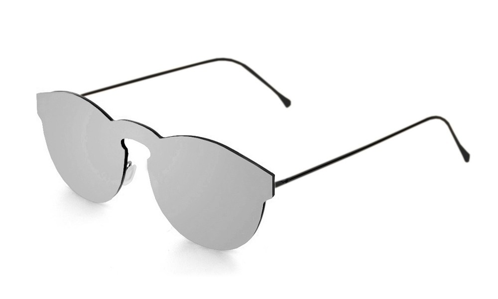 Biarritz - Metal lente plana / negro mate / plateada