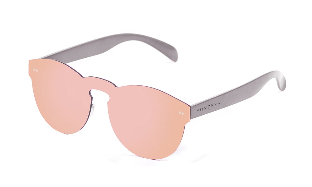 Óculos de sol SUNPERS modelo Biarritz lente plana e policarbonato lente rosa espacial haste policarbonato cinza mate