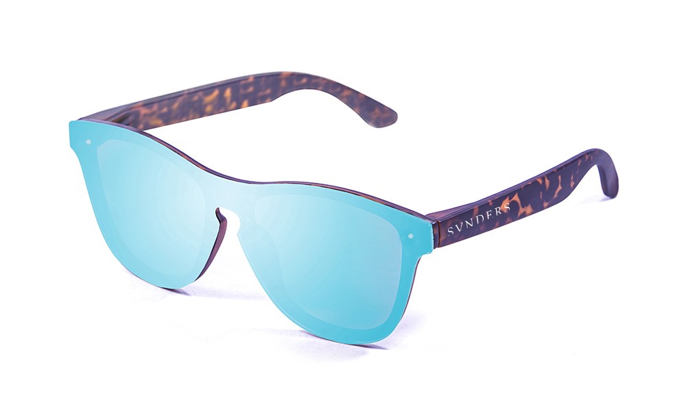 Óculos de sol SUNPERS modelo São Francisco armação de policarbonato carey lente azul céu