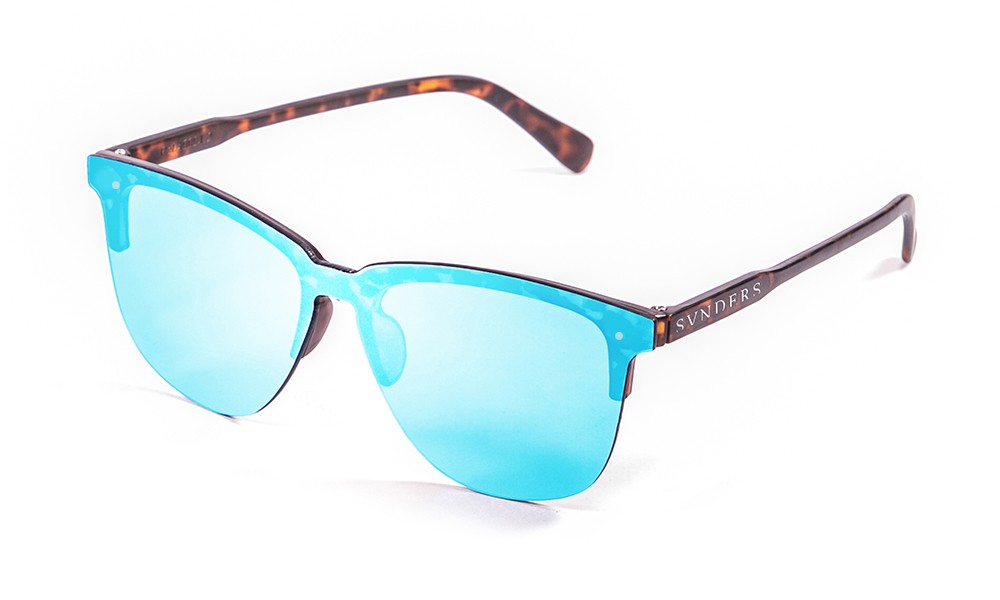 São Francisco - Lente plana clubmaster / revo / carey mate / azul céu (óculos)