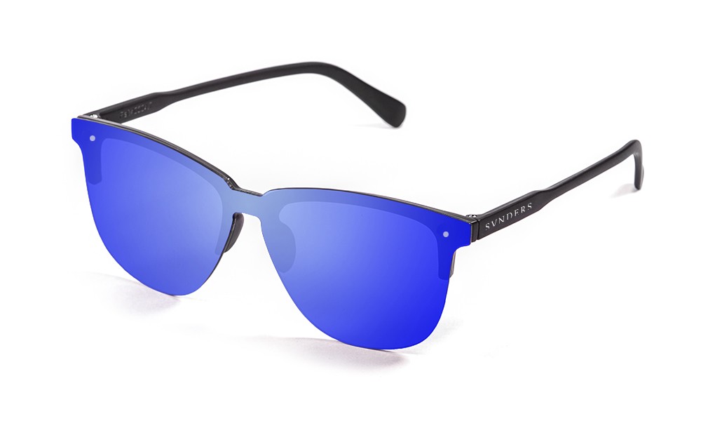 São Francisco - Lente plana clubmaster / revo / preto mate / azul (óculos)