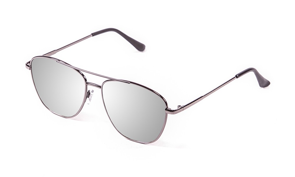 óculos de sol sunpers sunglasses modelo são francisco aviador armação metal prateado lente prata espelhada
