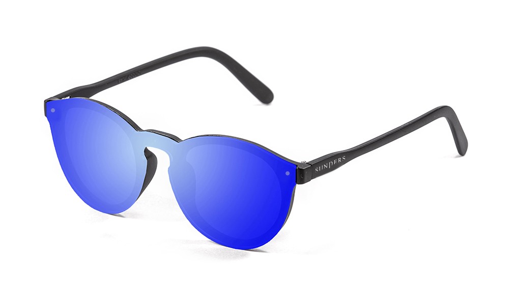 Biarritz - Lente plana / revo / preto mate - azul espelhado