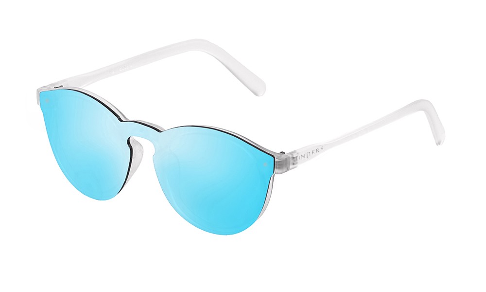 Biarritz - Lente plana  / revo / branco mate transparente - azul céu espelhado