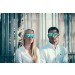 Space flat revo sky blue lens with metal gold templSan Francisco - Lente plana / dorado metálico / azul cielo