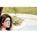 San Francisco - Lente plana clubmaster / revo / carey mate / azul cielo (gafas)