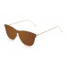 Plana espacial revo lente marrom com metal dourado