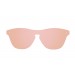 Óculos de sol SUNPERS modelo São Francisco armação de policarbonato branco mate transparente lente rosa frontal