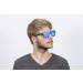 Matte black frame with blue mirrow flat lens