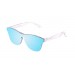 mate branco transparente com revo lente plana azul céu
