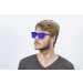 San Francisco - Lente plana clubmaster / revo / negro mate / azul (gafas
