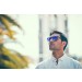 San Francisco - Lente plana clubmaster / revo / carey mate / azul cielo (gafas)