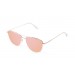 armação metal dourado brilhante com revo lente plana rosa