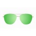 armação metal dourado brilhante com lente plana verde