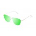 armação metal dourado brilhante com lente plana verde