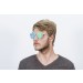 shiny gold metal frame with green revo flat lens