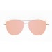 armação metal dourado brilhante com lente plana rosa