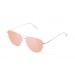 armação metal dourado brilhante com lente plana rosa