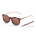 haste bambu natural, marrom frontal, lente marrom
