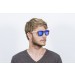 AMERICA gafas de sol de madera de bambú lente azul pequeña