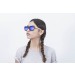 AMERICA gafas de sol de madera de bambú lente azul pequeña