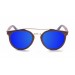 haste marrom escuro, marrom escuro, revo azul com vermelho / lente azul escuro