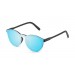 Óculos de sol SUNPERS modelo Biarritz SU75000 armação preta mate lente plana azul céu espelhada