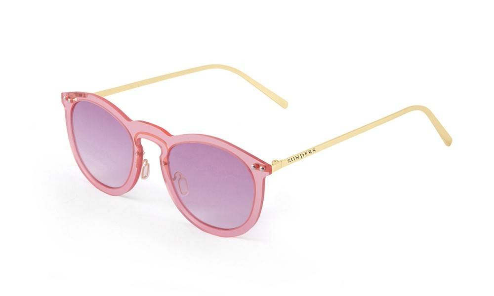 Sunglasses - Transparent pink/ metal gold temple | SUNPERS 