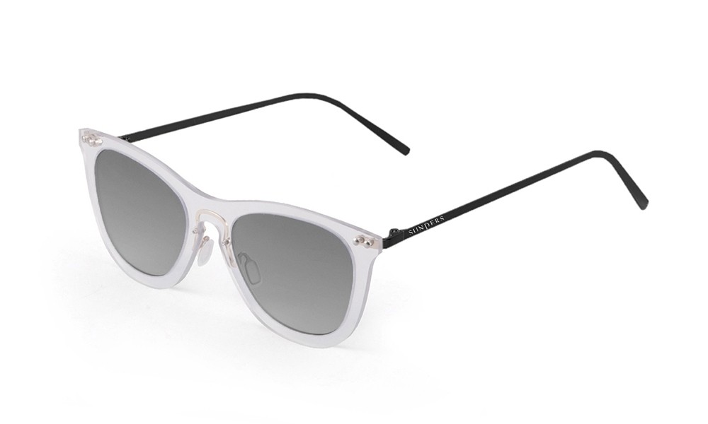 Sunglasses - transparent white/ metal black temple | SUNPERS 