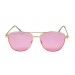 gafas de sol sunpers sunglasses modelo san francisco aviador montura metal dorado lente rosa
